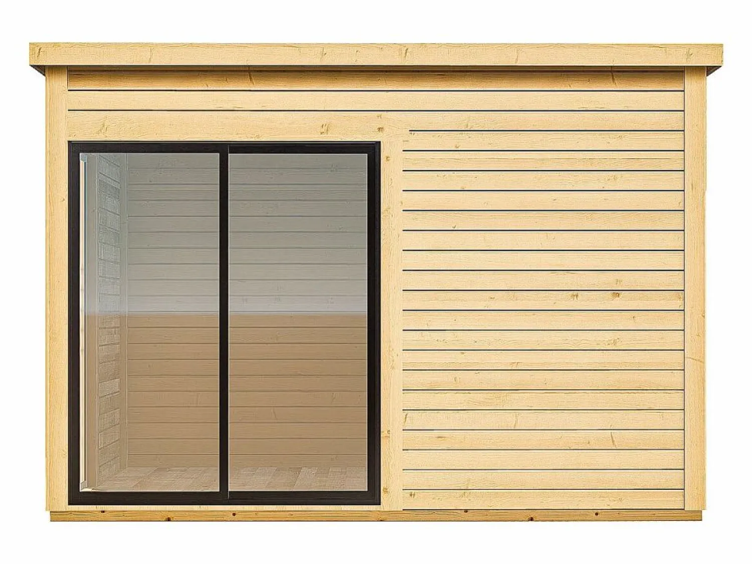 Online EXPERTLAND Estudio / oficina de jardín de madera 10,2 m² - Espesor 45 mm - SYLVANA Color natural claro