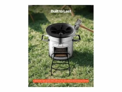 Estufa de Camping Rocket SucceBuy, Estufa de Leña Portátil de Acero Inoxidable, con Bolsa de Transporte, Puerta Simple, Estufa Cohete para Cocina y Calefacción