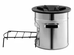 Estufa de Camping Rocket SucceBuy, Estufa de Leña Portátil de Acero Inoxidable, con Bolsa de Transporte, Puerta Simple, Estufa Cohete para Cocina y Calefacción