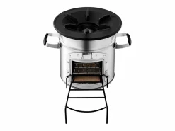 Estufa de Camping Rocket SucceBuy, Estufa de Leña Portátil de Acero Inoxidable, con Bolsa de Transporte, Puerta Simple, Estufa Cohete para Cocina y Calefacción