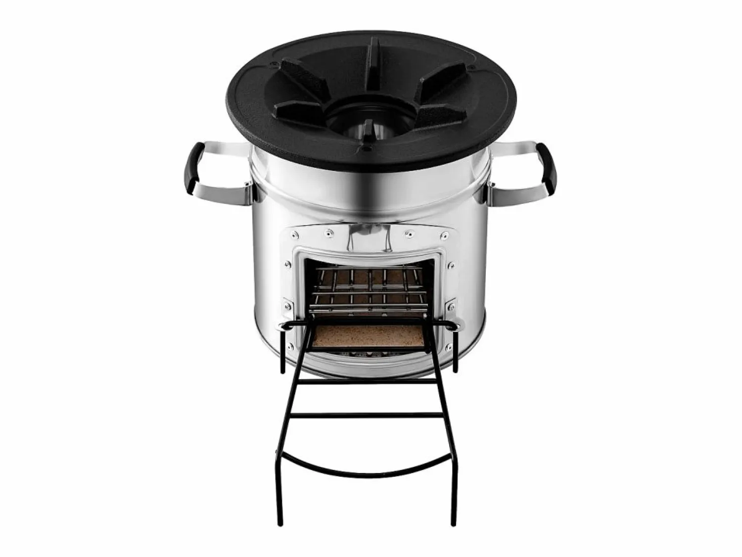 Estufa de Camping Rocket SucceBuy, Estufa de Leña Portátil de Acero Inoxidable, con Bolsa de Transporte, Puerta Simple, Estufa Cohete para Cocina y Calefacción