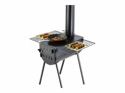 Online Estufa de Leña Portátil SucceBuy, 262 cm, Estufa de Camping para Barbacoa con Tubos para Exteriores Brasero
