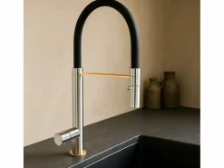 Online Exil Mezclador monomando de lavabo satinado y oro rosa con teleducha Grifo De Cocina