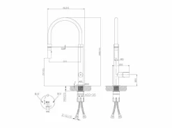 Online Exil Mezclador monomando de lavabo satinado y oro rosa con teleducha Grifo De Cocina