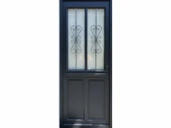 Sale GD Menuiseries Exo Puerta de Entrada de Madera Modelo 'Sobra' 215X90 Lado Izquierdo de Mesa de Empujar sin manilla Gris antracita