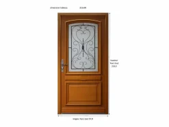 Sale GD Menuiseries Exo Puerta de Entrada de Madera Modelo 'Sobra' 215X90 Lado Izquierdo de Mesa de Empujar sin manilla Gris antracita