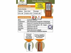 Exo Puerta de Entrada de Madera Modelo 'Syrah' 215X90 Mesa Auxiliar Derecha sin manilla Puerta De Entrada