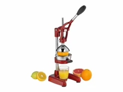 Hot Exprimidor profesional Amalfi Kuchenprofi - Extractor de jugo de granada y cítricos de acero inoxidable con mango largo y base estable Rojo