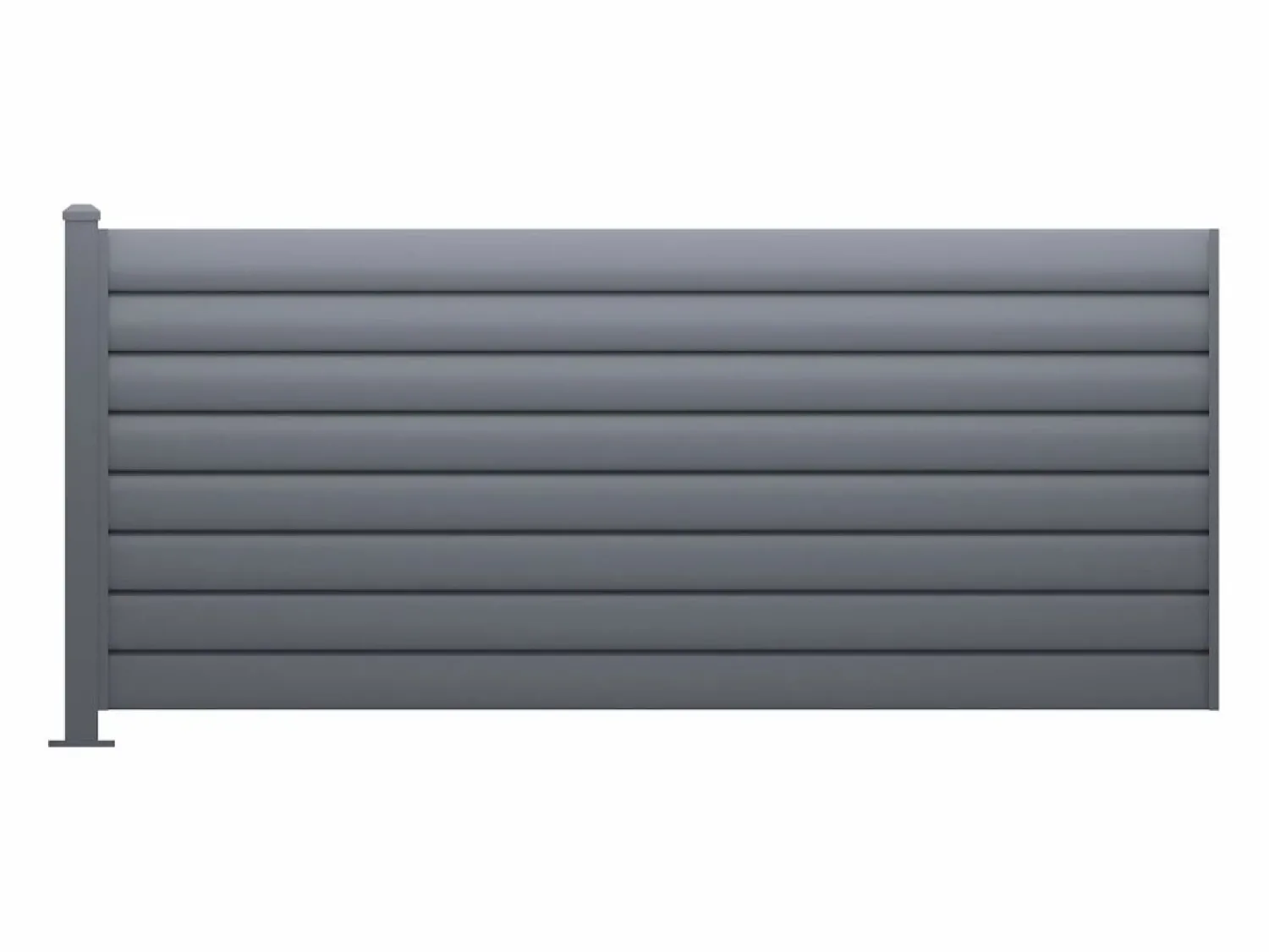 Sale EXPERTLAND Extensión de valla tipo persiana para instalar en aluminio antracita - H80 x L173 cm - BAROMA Gris antracita