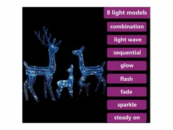 vidaxl Familia de renos de Navidad acrílico 300 LEDs es