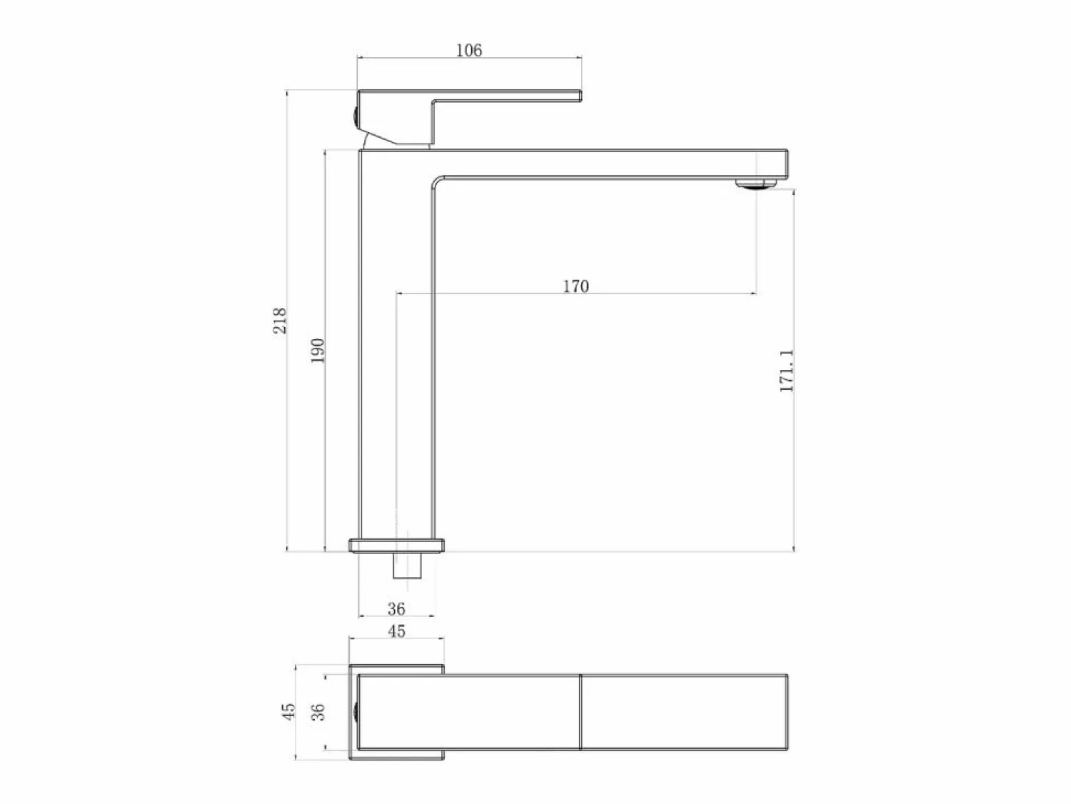 Hot Fangolo grifo mezclador alto cromado para lavabo Grifo
