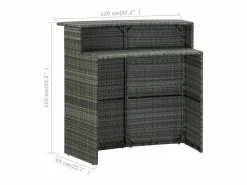 Best Farid Mesa alta de jardín ratán sintético 120x55x110 cm Mesa Alta