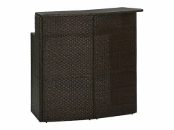 New Farid Mesa alta de jardín ratán sintético marrón 120x55x110 cm Mesa Alta