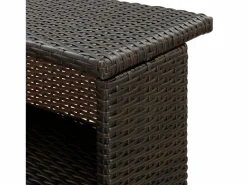 New Farid Mesa alta de jardín ratán sintético marrón 120x55x110 cm Mesa Alta