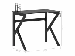 Best Garden Furniture Faril Escritorio gaming con patas en forma de K 90x60x75 cm Negro