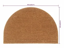 Felpudo semicircular de fibra de coco natural 60x90 cm ES786191