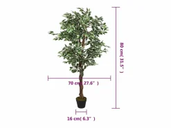 Outlet Ficus artificial 378 hojas 80 cm Planta Artificial