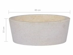 Clearance Garden Furniture Fiera Lavabo mármol Ø40x15 cm Crema