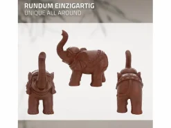 ML-DESIGN Figura decorativa elefante 36 x 19 x 39 cm marrón de jardín de óxido de magnesio
