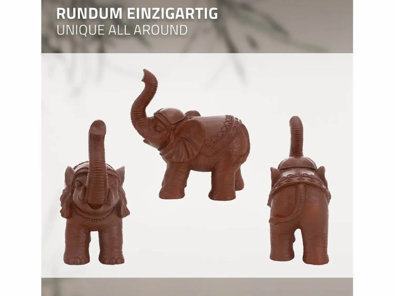 ML-DESIGN Figura decorativa elefante 36 x 19 x 39 cm marrón de jardín de óxido de magnesio