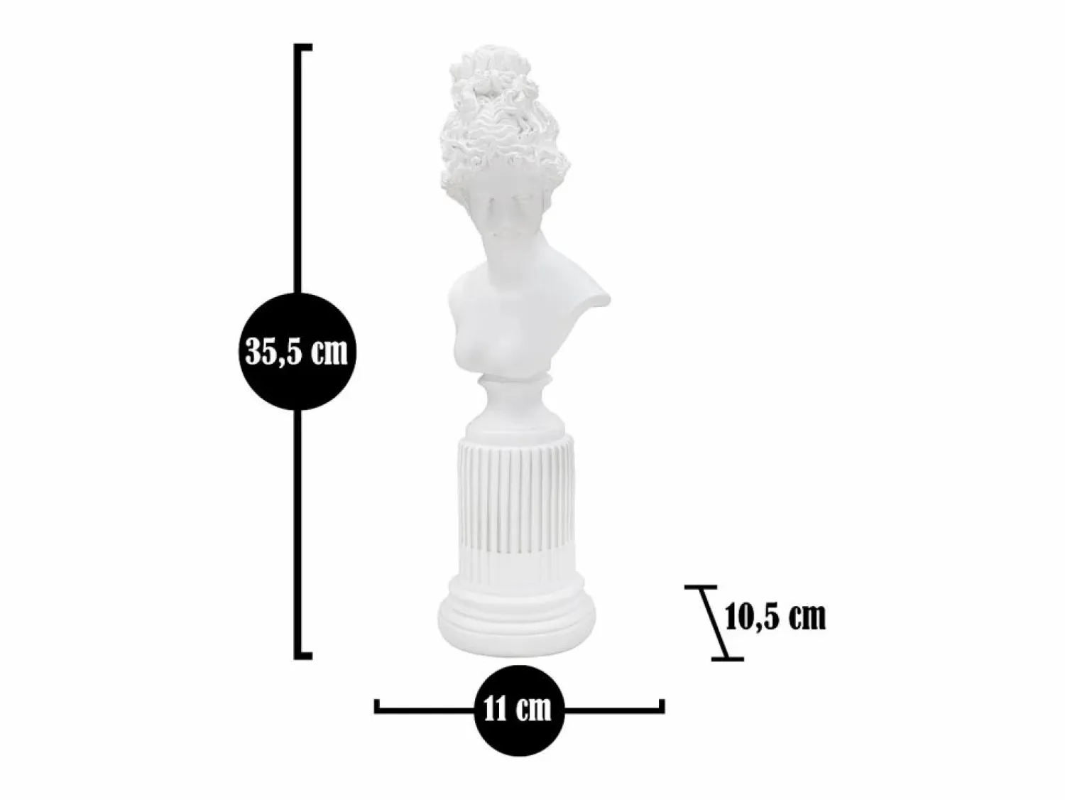 Best Figura escultura busto clásica de mujer en resina blanca Era Estatua