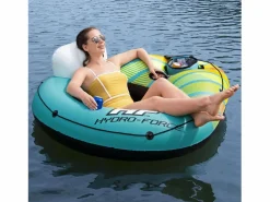 Bestway Flotador de Río Hydro-Force 159x126x53 cm con Respaldo, Posavasos, Asas y Nevera Isotérmica Extraíble