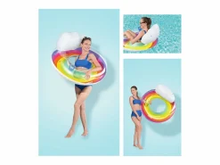 Bestway Flotador Hinchable para Playa o Piscina Rainbow Dreams Swin Tube 105x33 cm con Posavasos Multicolor