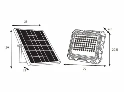 SOLARGEO Foco exterior con panel solar. Proyector solar de sobremesa 150 lúmenes. CLARTO