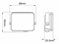 Foco LED para exterior, 230 V, 10 W, 4000 K, cubierta lechosa, 950 lm, 89 x 62 x 25,5 mm