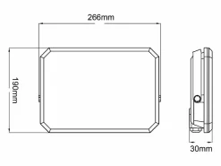 Outlet Foco LED exterior , 230 V, 100 W, 4000 K, cobertura lechosa, 10 000 lm, 266 x 190 x 30 mm Iluminación Exterior