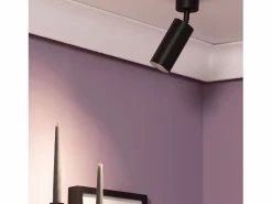 Best Foco Portalámparas Aluminio para Bombillas GU10 Cuarzo Negro Plafón