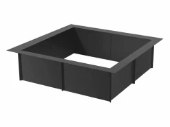 Online Fogata de Jardín, SucceBuy Anillo Cuadrado para Fogata 106,7×106,7 cm de Acero, para Exteriores, con Revestimiento DIY, Anillo para Fogata de Campo Negro