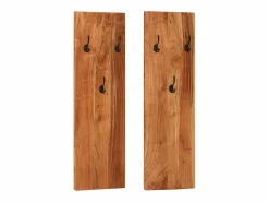Garden Furniture Folker Percheros de pared 2 uds madera maciza de acacia 36x3x110 cm