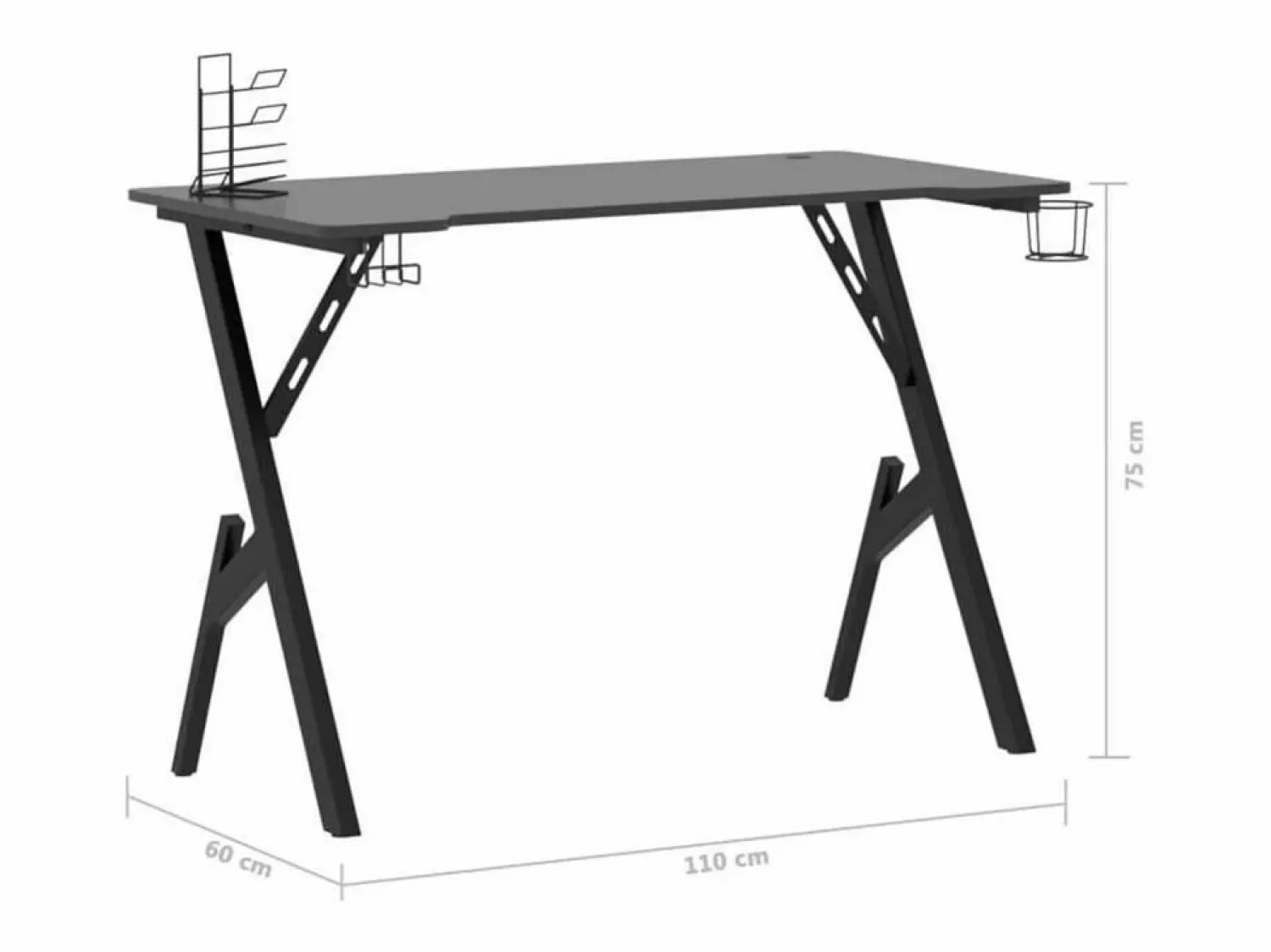 Garden Furniture François-Étienne-Luc Escritorio gaming con patas en forma de Y 110x60x75 cm