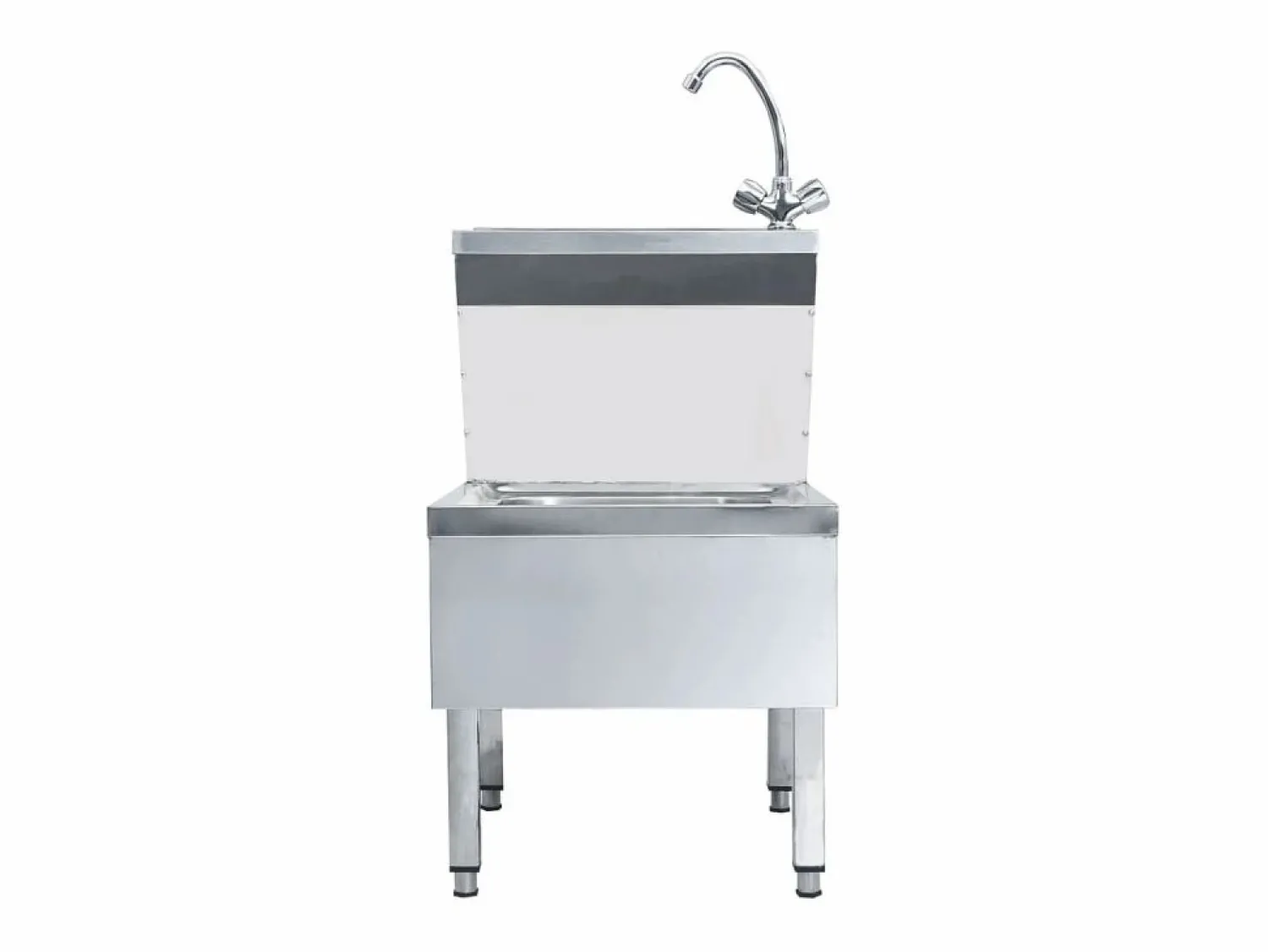 Clearance Fregadero comercial para lavado de manos con grifo de acero inoxidable Plateado