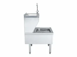 Clearance Fregadero comercial para lavado de manos con grifo de acero inoxidable Plateado