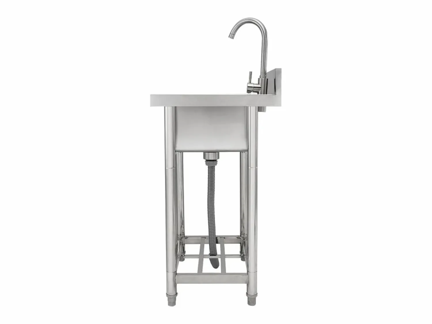 Fregadero de acero inoxidable SucceBuy de un solo seno para uso comercial, 55 x 50 x 95 cm