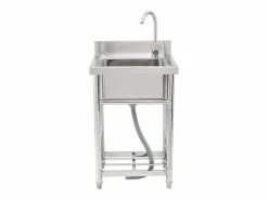 Fregadero de acero inoxidable SucceBuy de un solo seno para uso comercial, 55 x 50 x 95 cm