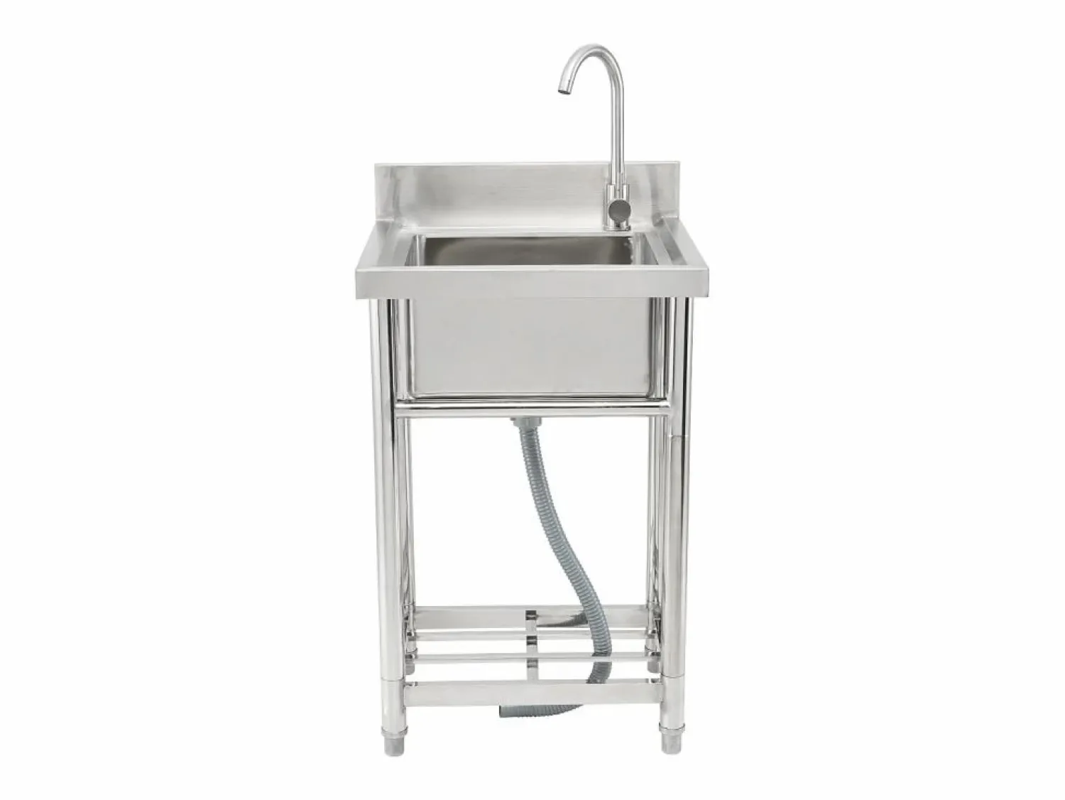 Fregadero de acero inoxidable SucceBuy de un solo seno para uso comercial, 55 x 50 x 95 cm