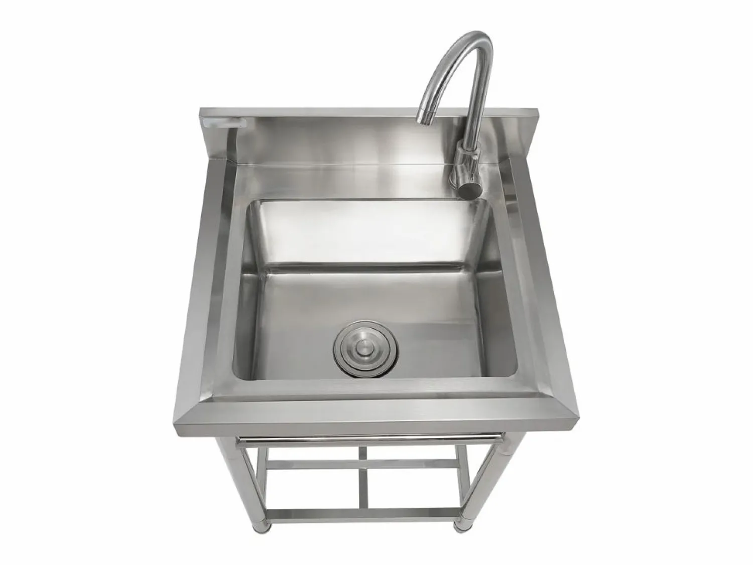 Fregadero de acero inoxidable SucceBuy de un solo seno para uso comercial, 55 x 50 x 95 cm