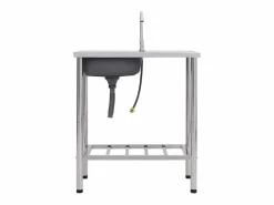 Outlet Fregadero de camping individual con grifo de acero inoxidable Fregadero