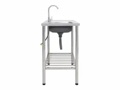 Sale Fregadero de camping individual con grifo de acero inoxidable Fregadero