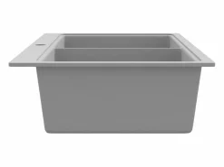 Sale Fregadero de cocina bajo encimera de granito blanco y con doble cubeta Fregadero