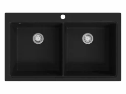 Sale Fregadero de cocina bajo encimera de granito de dos cubetas Fregadero