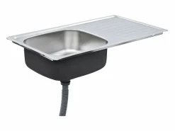 Hot Fregadero de cocina con colador y sifón de acero inoxidable Fregadero