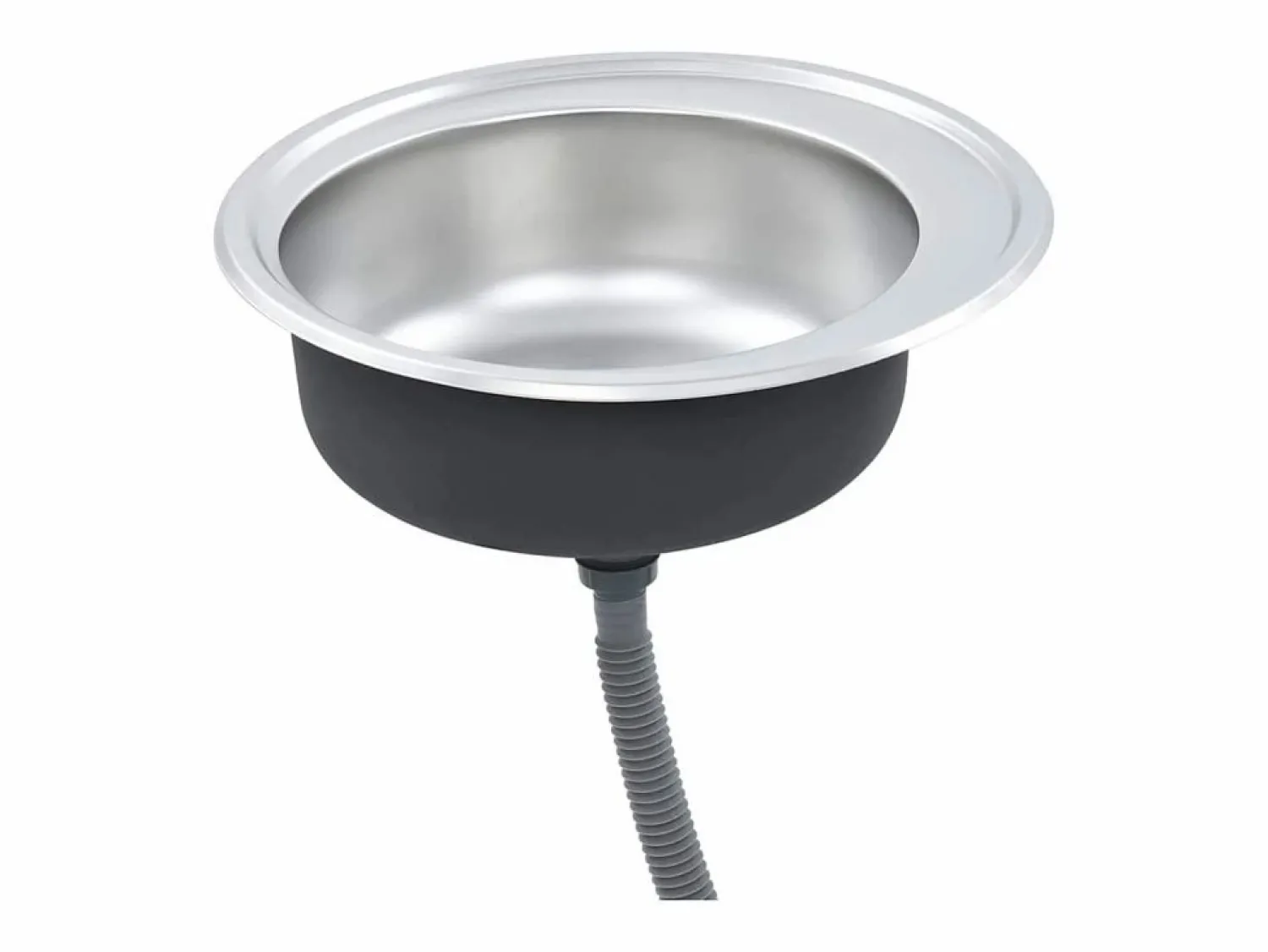 Outlet Fregadero de cocina con colador y sifón de acero inoxidable Plateado