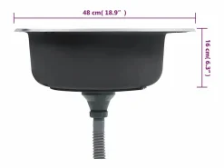 Outlet Fregadero de cocina con colador y sifón de acero inoxidable Plateado