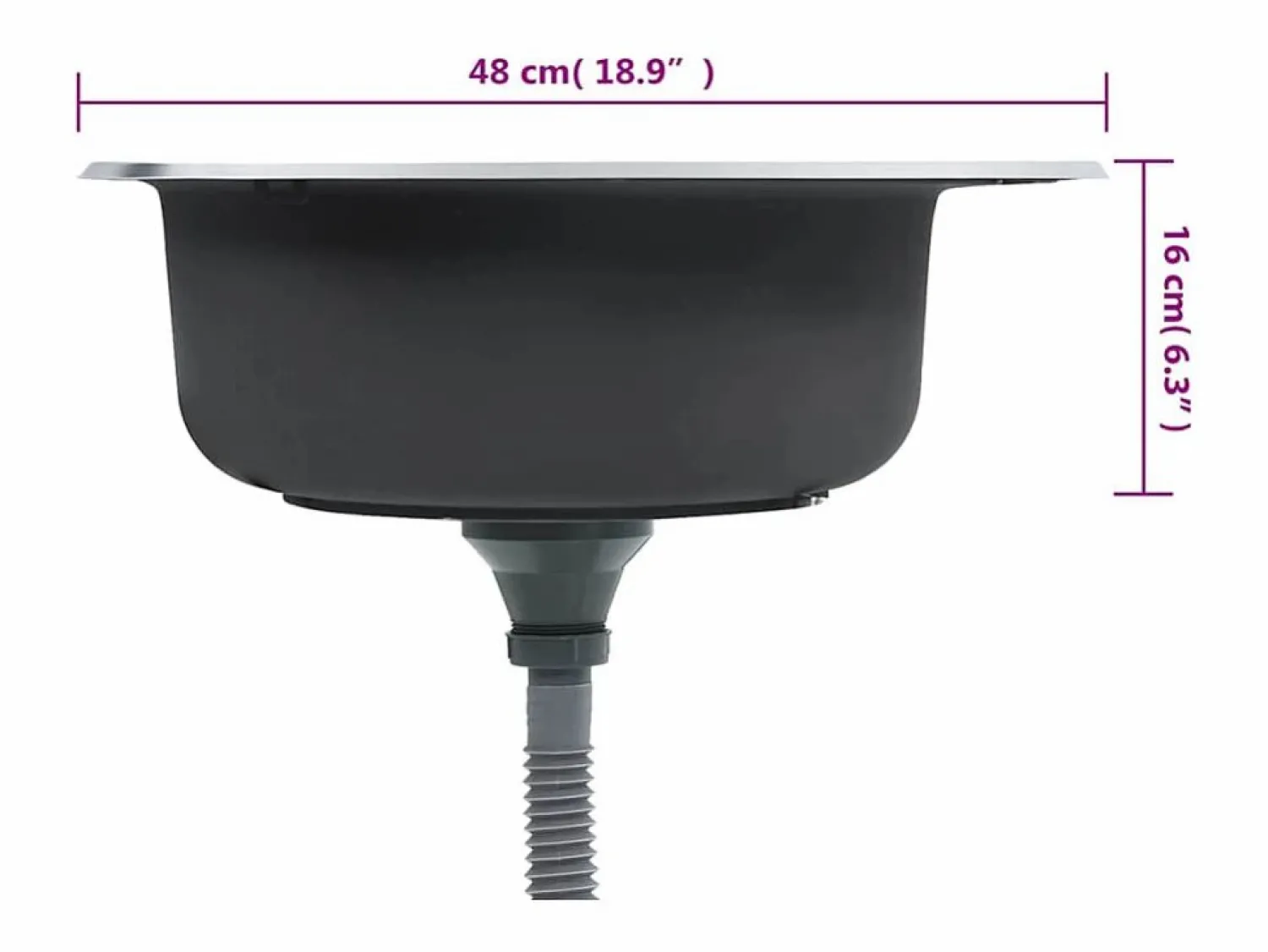 Outlet Fregadero de cocina con colador y sifón de acero inoxidable Plateado