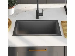 Fregadero de cocina de acero inoxidable hecho a mano