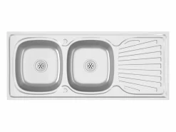 Fregadero de cocina de dos senos de 1200x500x155 mm de acero inoxidable